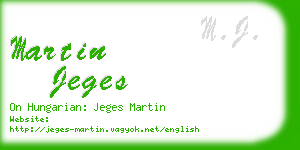 martin jeges business card